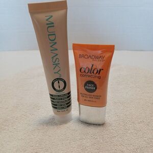 Lot Of 2 Face Products Mudmasky Eye Mask Serum/Broadway Color Face Primer Sealed